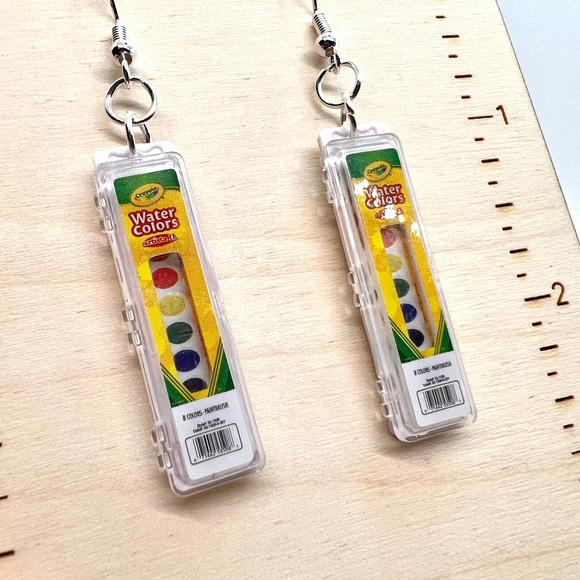 Crayola Paint Earrings - Teacher Earrings - School Earrings - Artist Earrings - Picture 3 of 11